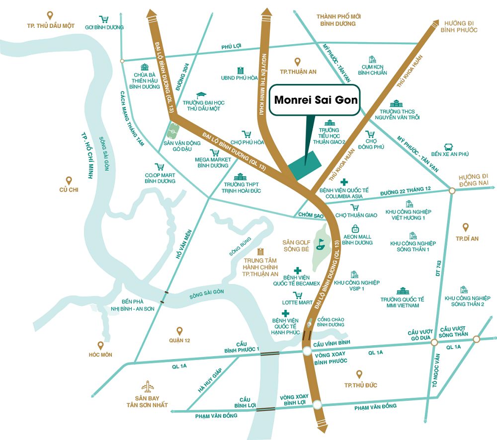 Monrei Saigon được xây dựng trên mặt tiền đường Nguyễn Thị Minh Khai